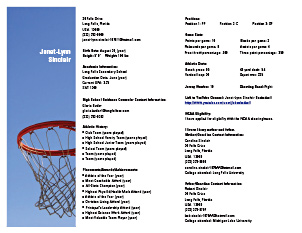 Basketball resume